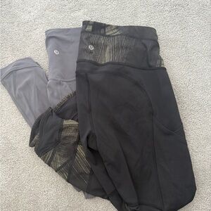 lululemon athletica Black and Gray Leggings